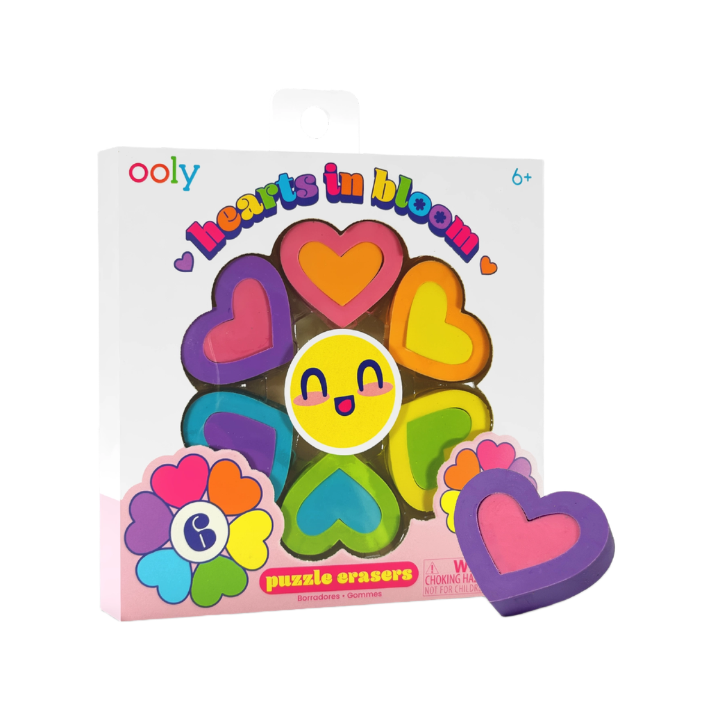 Hearts In Bloom Eraser Set Ooly Toys & Games - Art & Drawing Toys