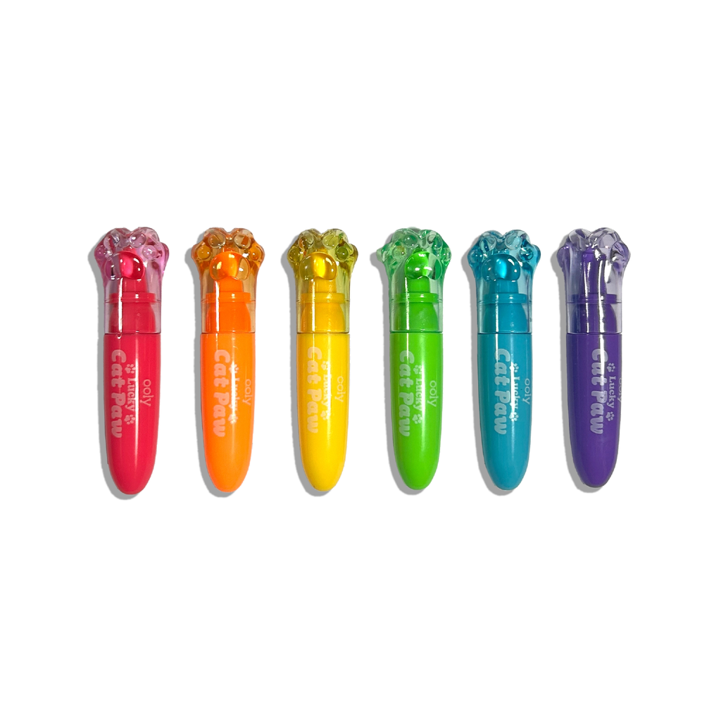 Lucky Cat Paw Scented Neon Highlighter Set Ooly Toys & Games - Art & Drawing Toys