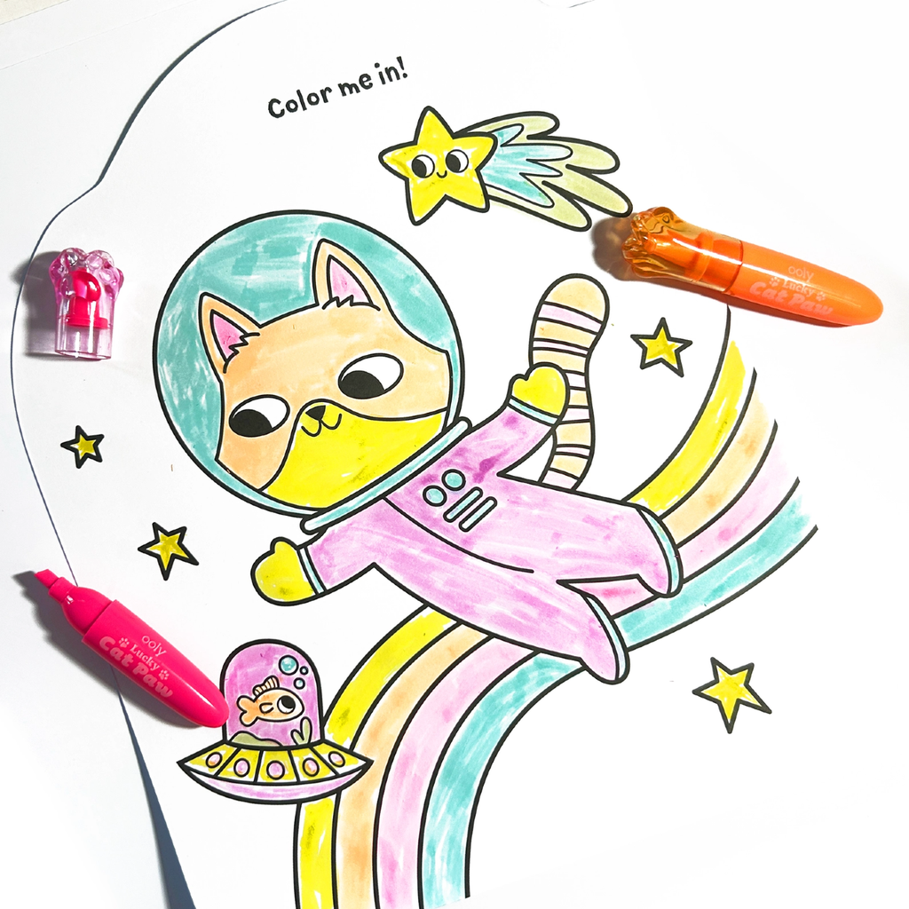 Lucky Cat Paw Scented Neon Highlighter Set Ooly Toys & Games - Art & Drawing Toys