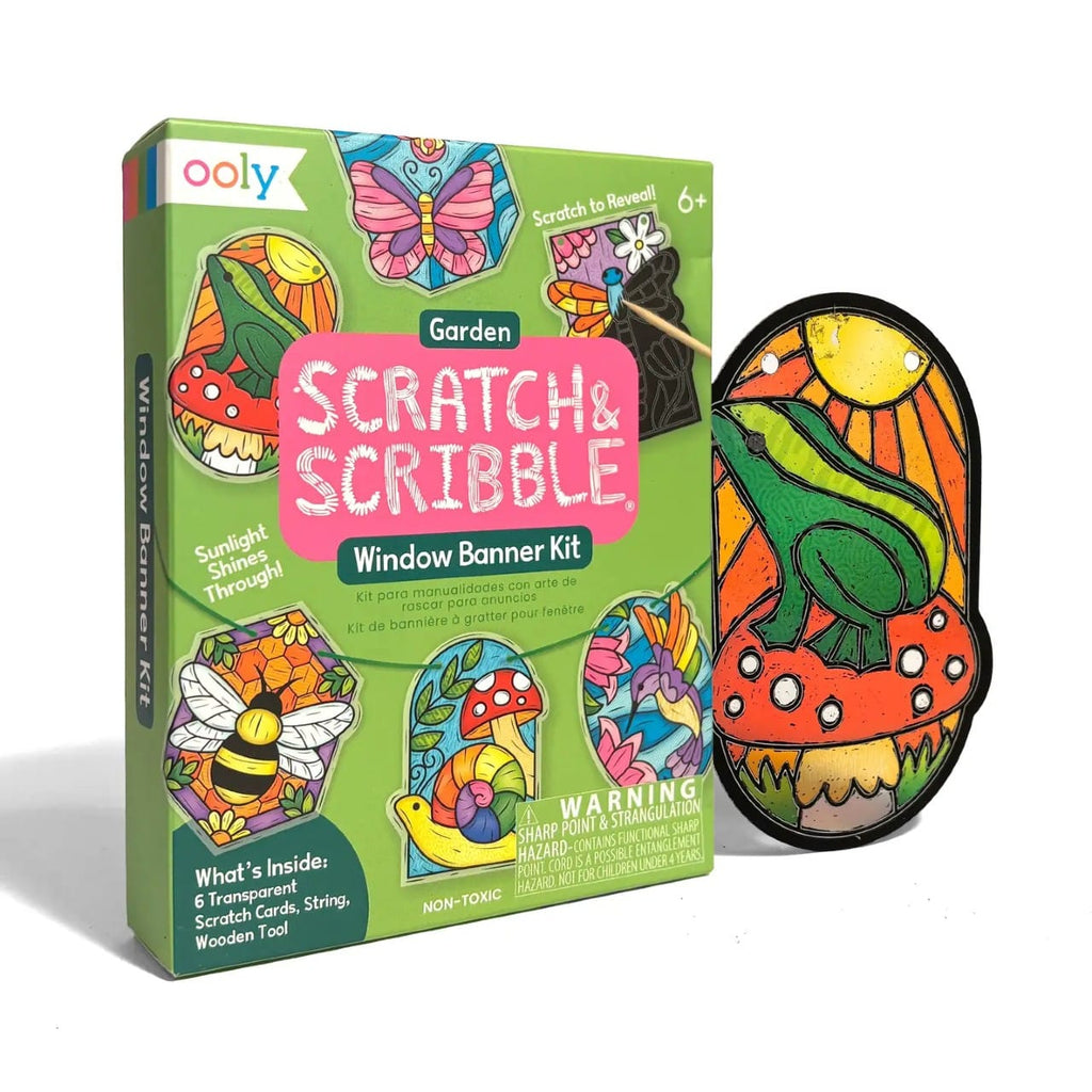 Mini Scratch & Scribble Window Banner Kit - Garden Ooly Toys & Games - Art & Drawing Toys