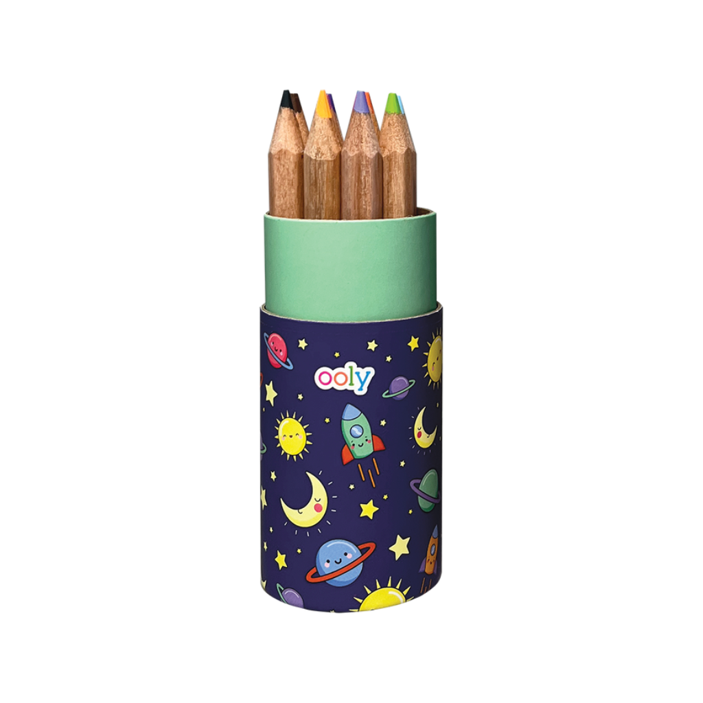 OUTER SPACE (NAVY) Draw 'n' Doodle Mini Colored Pencils Set and Sharpener OOLY Toys & Games - Art & Drawing Toys - Pencils, Pens & Markers