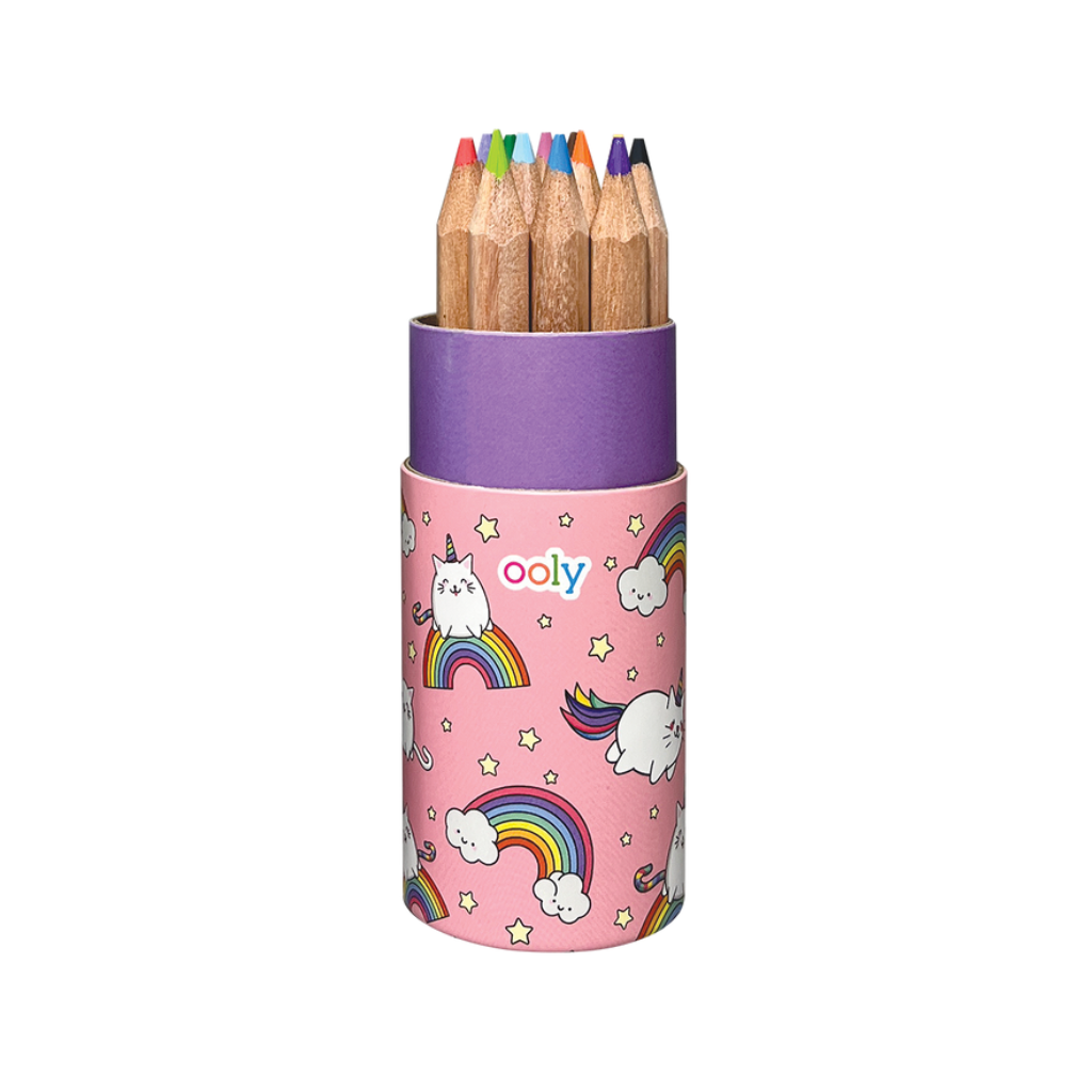 RAINBOW (PINK) Draw 'n' Doodle Mini Colored Pencils Set and Sharpener OOLY Toys & Games - Art & Drawing Toys - Pencils, Pens & Markers