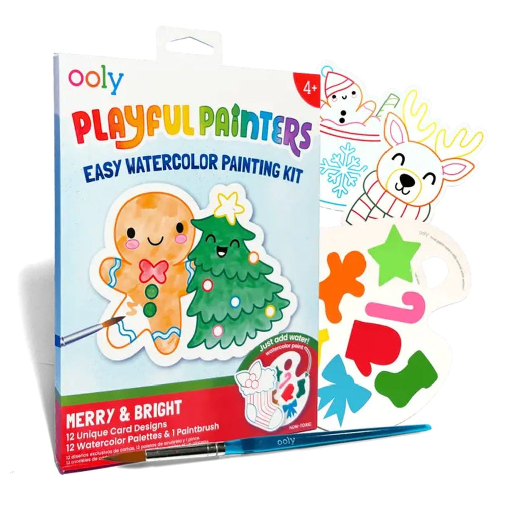Playful Painters Easy Watercolor Painting Kit - Merry & Bright Ooly Toys & Games - Art & Drawing Toys