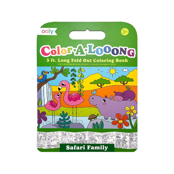 Safari Family Color-A-Loong Fold Out Coloring Book OOLY Toys & Games - Art & Drawing Toys