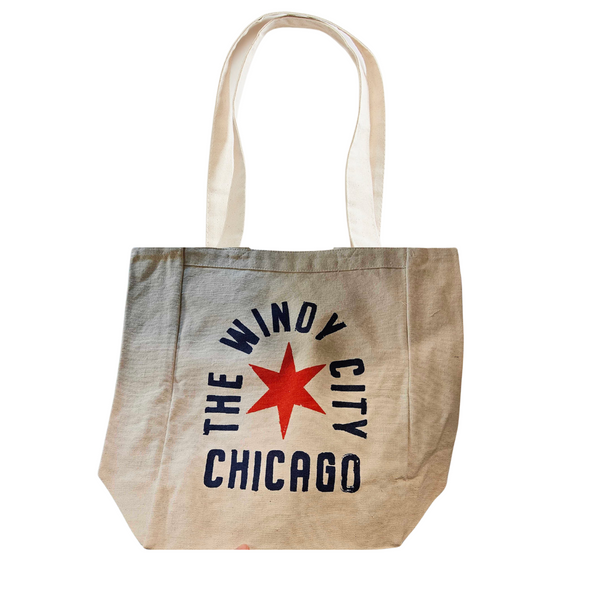 The Windy City Chicago Arch Tote Bag - Natural Orchard Street Apparel Apparel & Accessories - Bags - Reusable Shoppers & Tote Bags