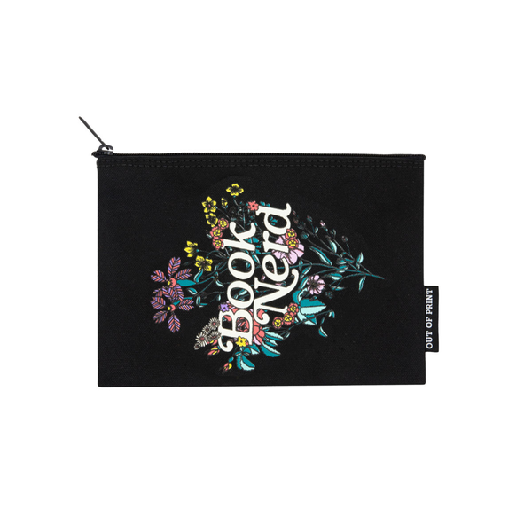 PRH POUCH BOOK NERD FLORAL Out Of Print Apparel & Accessories - Bags - Pouches & Cases