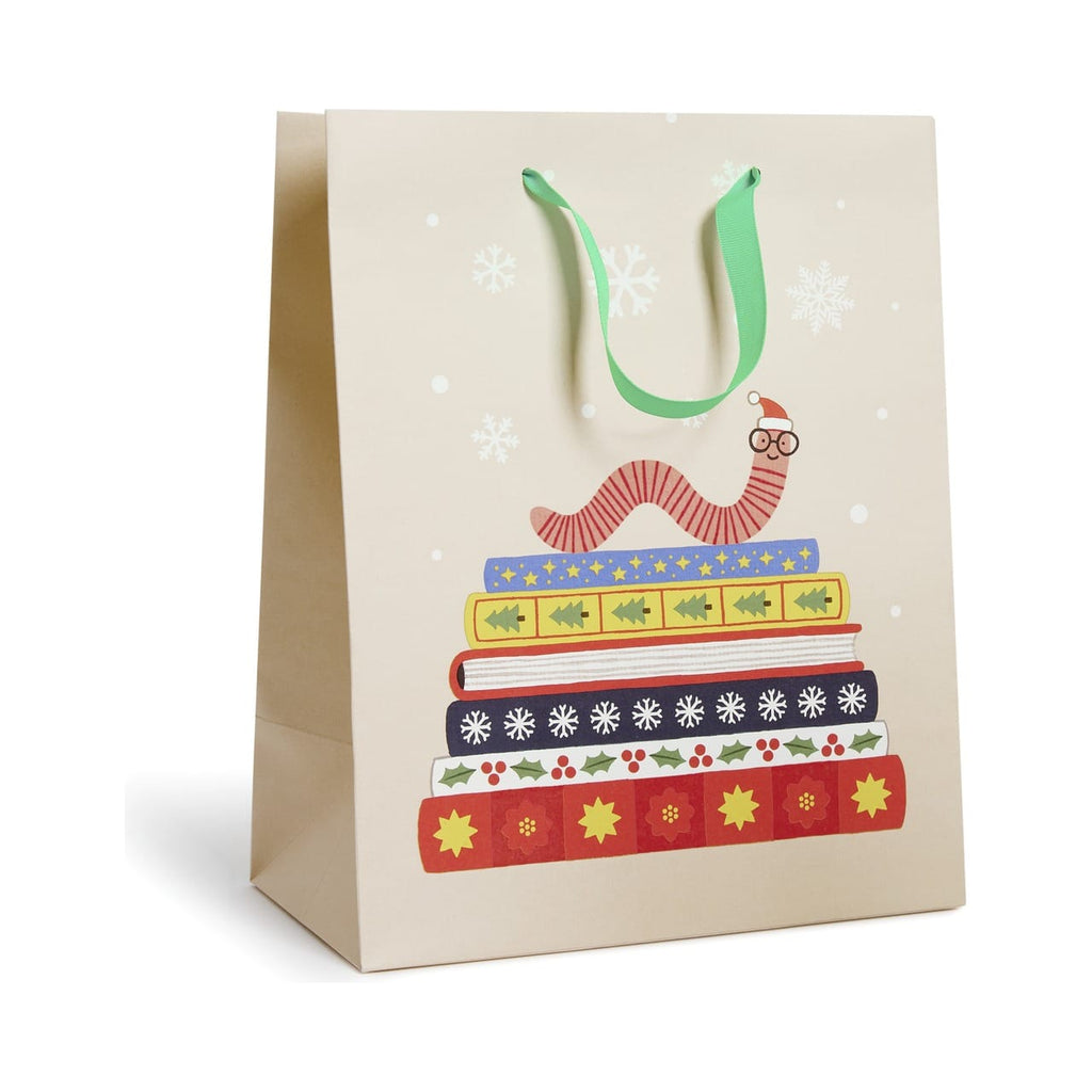 Holiday Bookworm Large Gift Bag Out Of Print Gift Wrap & Packaging - Gift Bags