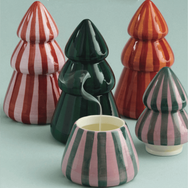 Cabana Christmas 9oz Hand Painted Striped Tree Paddywax Home - Candles