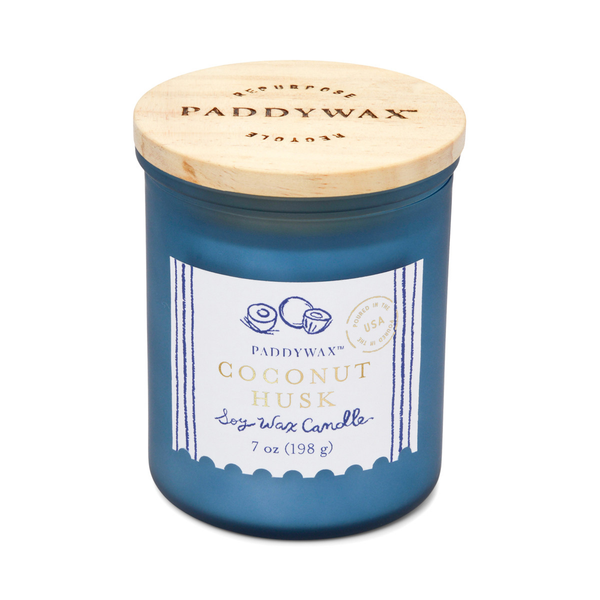 Coconut Husk Coastal Blue Frosted Finish Glass Candle - 7oz Paddywax Home - Candles
