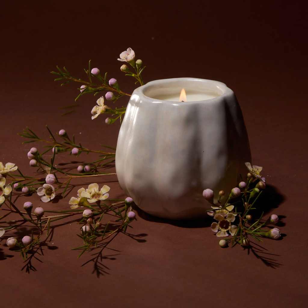 Flaming Pumpkin White Metallic Pumpkin Candle - 9oz Paddywax Home - Candles