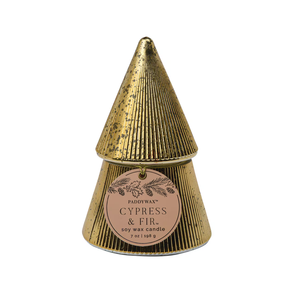 Gold Cypress And Fir Stacked Tree Candles - 7oz Paddywax Home - Candles