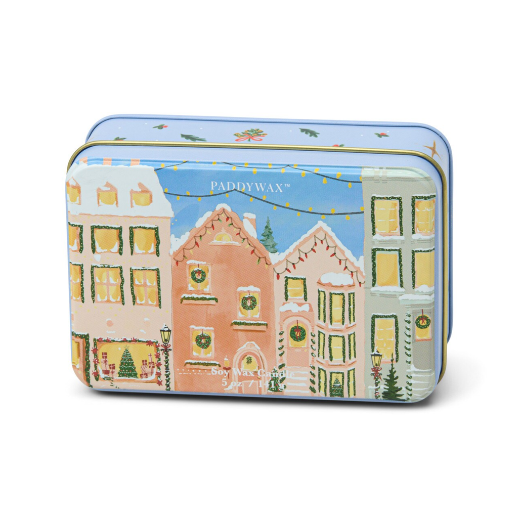 Christmas Village Scene Holiday Tin Candle - Gingerbread Paddywax Home - Candles - Holiday