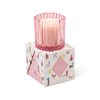 Pink Ribbed Mercury Boxed Candle - Pink Peppermint Paddywax Home - Candles - Holiday