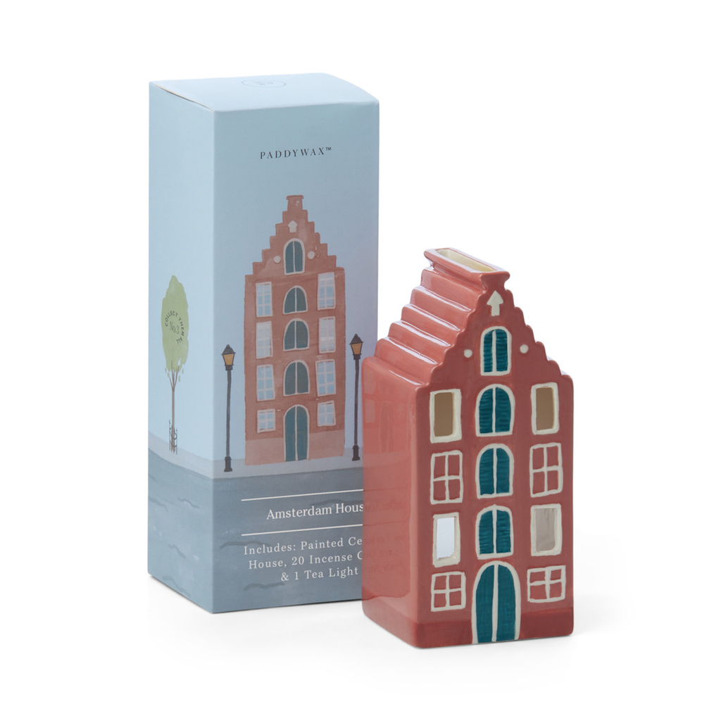 No 02 Amsterdam House Ceramic Incense &amp; Tea Light Holder Paddywax Home - Candles - Incense, Diffusers, Air Fresheners & Room Sprays