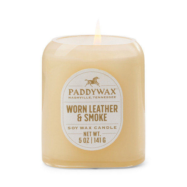Worn Leather & Smoke Vista Glass Candle - 5oz Paddywax Home - Candles