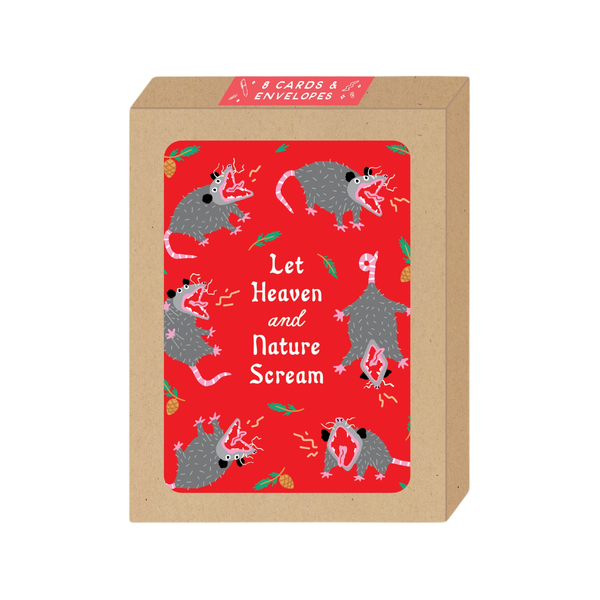 Nature Scream Opossum Christmas Card - Boxed Set Party Of One Cards - Boxed Cards - Holiday - Christmas