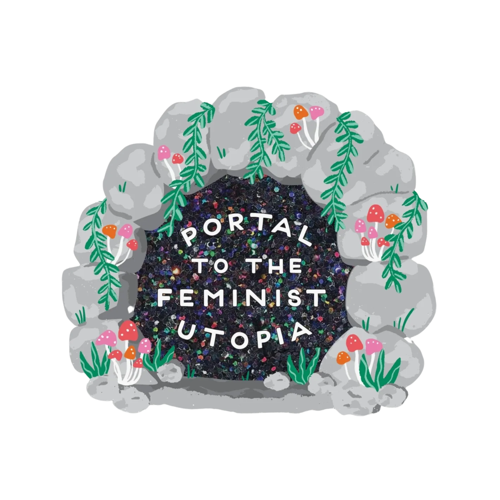 Portal To The Feminist Utopia Glitter Sticker Party of One Impulse - Decorative Stickers