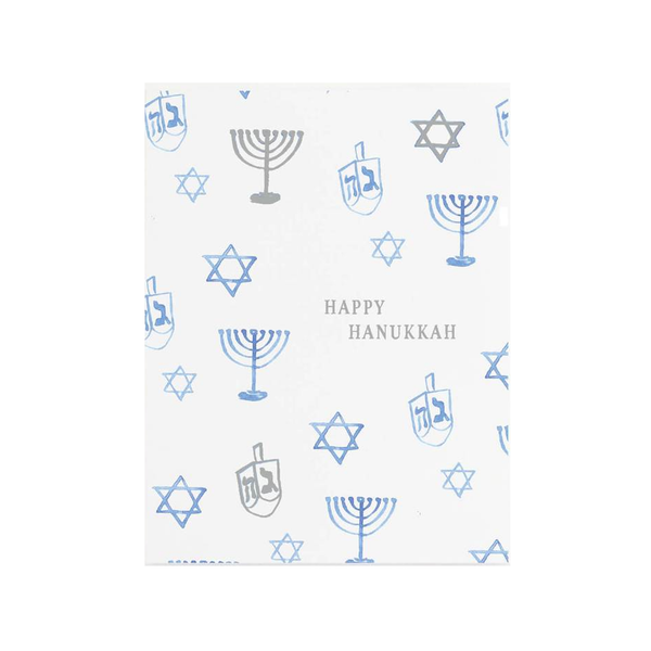 Silver Foil Hanukkah Card Party Sally Cards - Holiday - Hanukkah