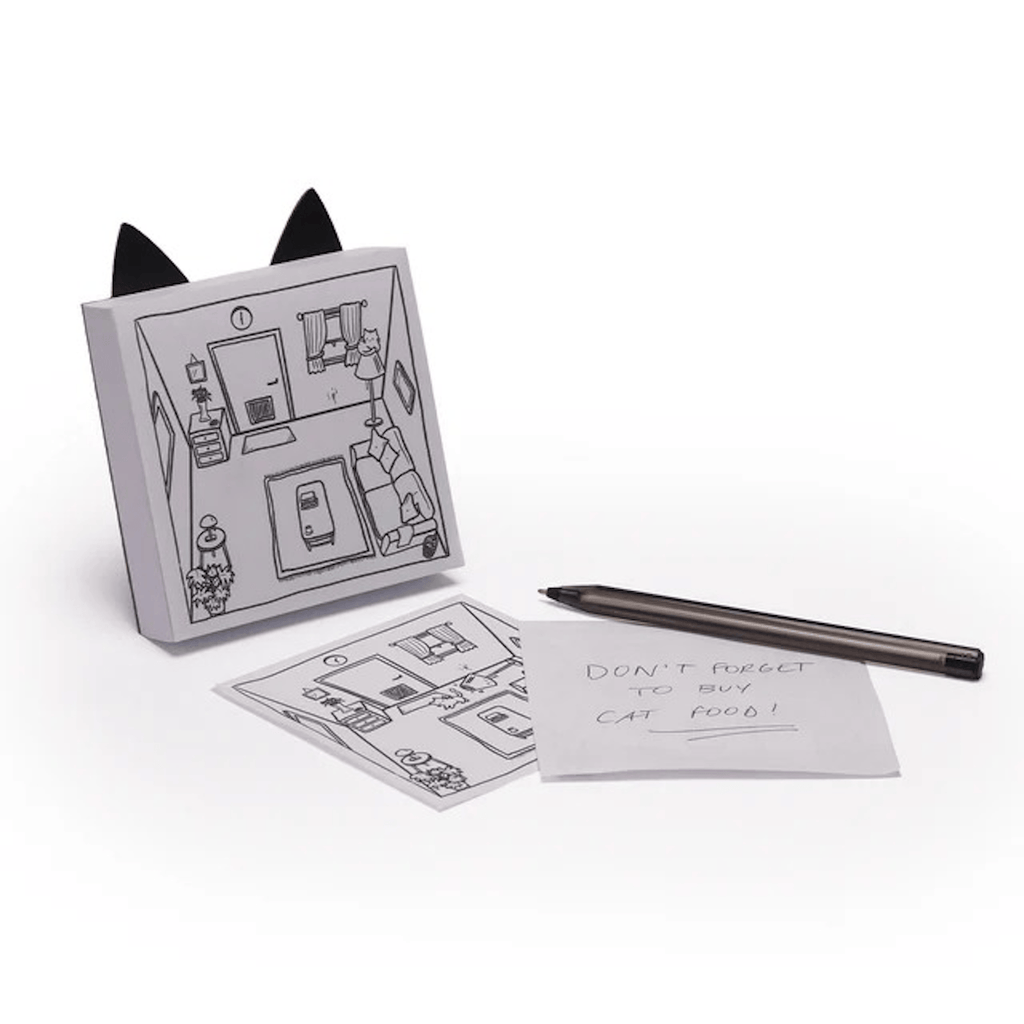 What's The Cat Up To Note Noteblock - Die-Cut Cat Desk Memo Pad Pikkii Books - Blank Notebooks & Journals - Notepads