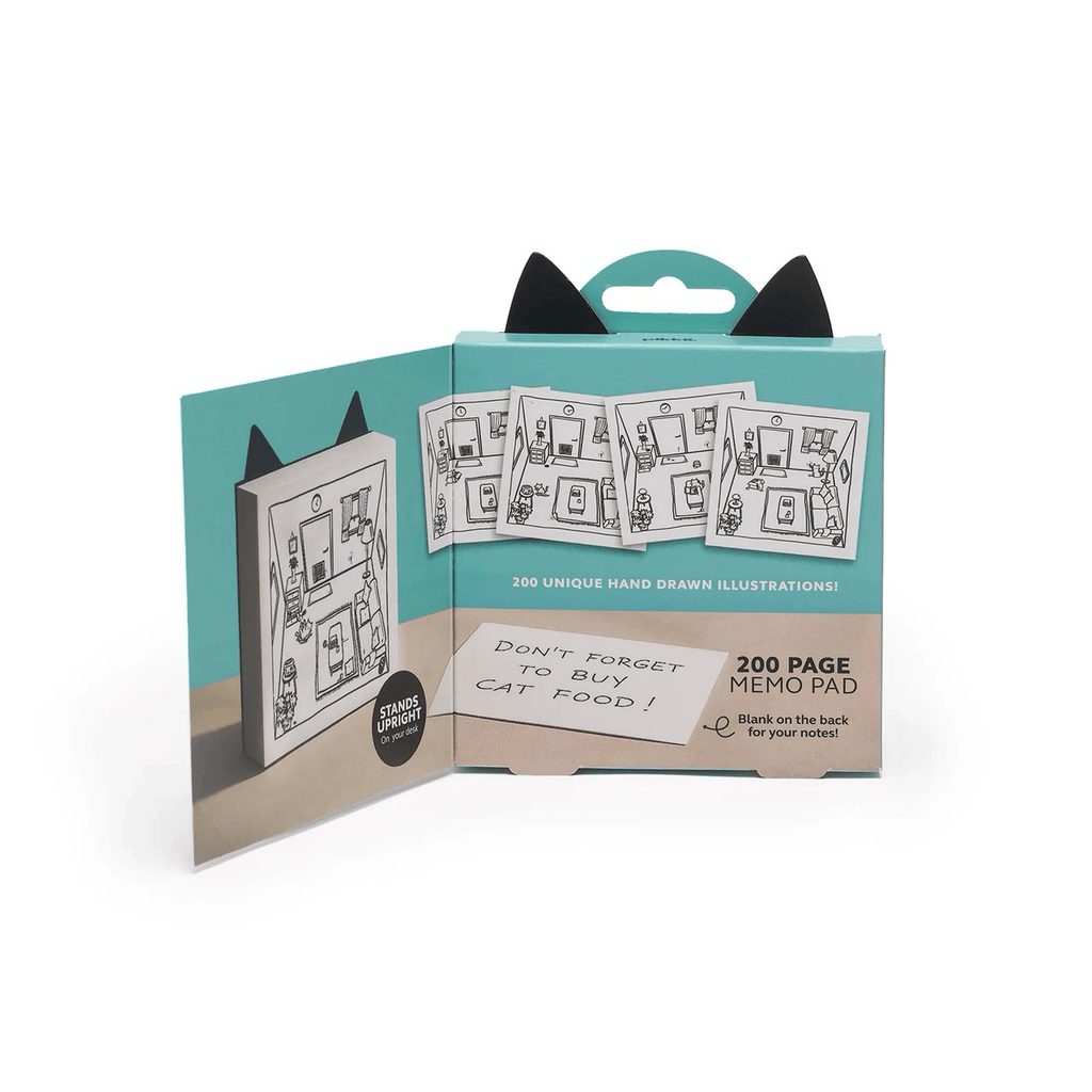 What's The Cat Up To Note Noteblock - Die-Cut Cat Desk Memo Pad Pikkii Books - Blank Notebooks & Journals - Notepads