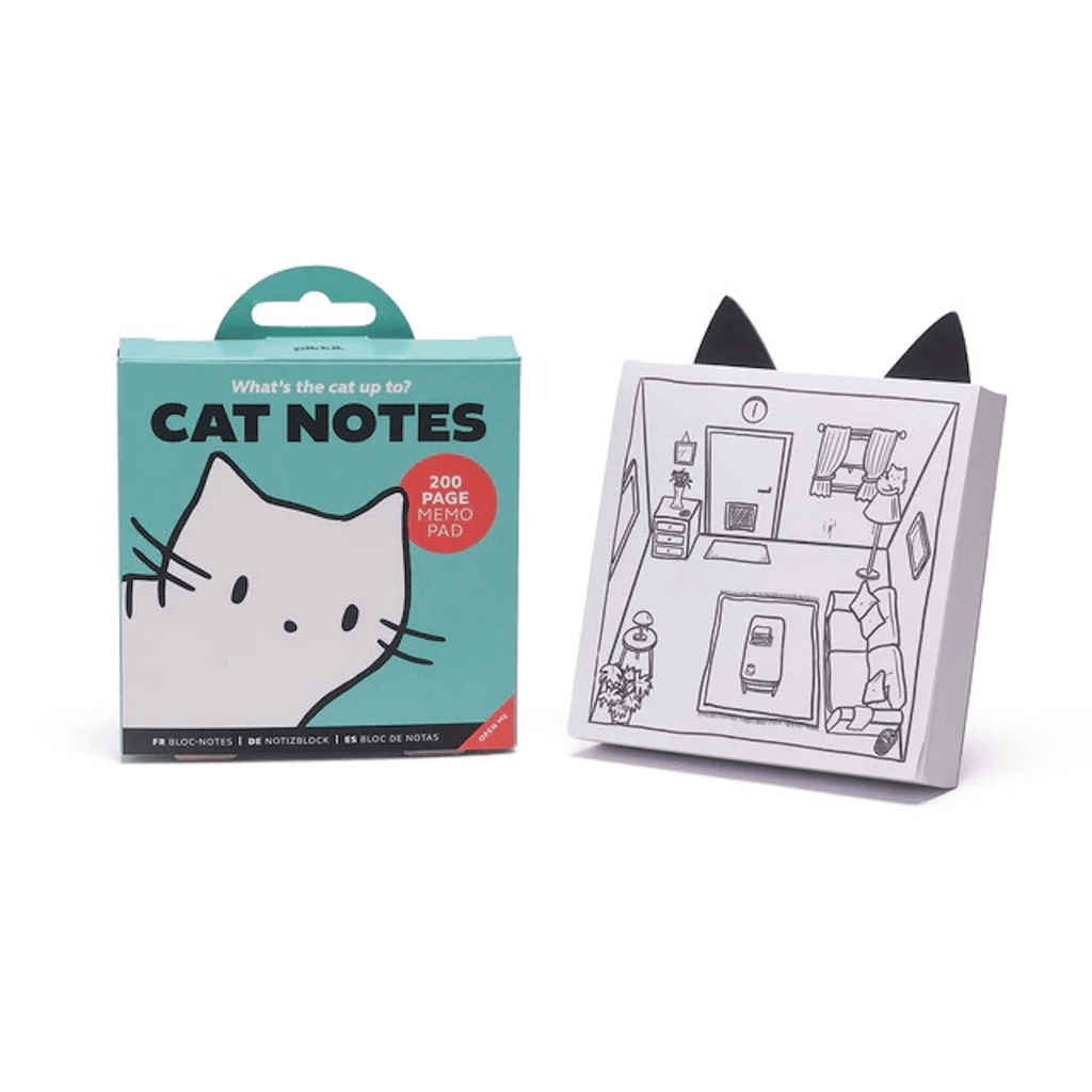 What's The Cat Up To Note Noteblock - Die-Cut Cat Desk Memo Pad Pikkii Books - Blank Notebooks & Journals - Notepads