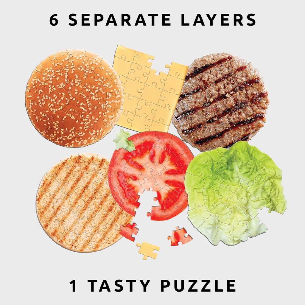 Burger Layer 160 Piece Jigsaw Puzzle Pikkii Toys & Games - Puzzles & Games - Jigsaw Puzzles