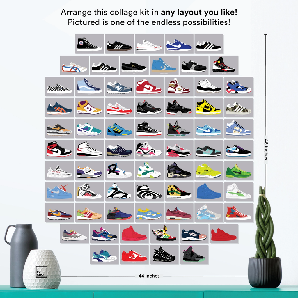 Sneakers Wall Collage Kit Pop Chart Home - Wall & Mantle - Artwork