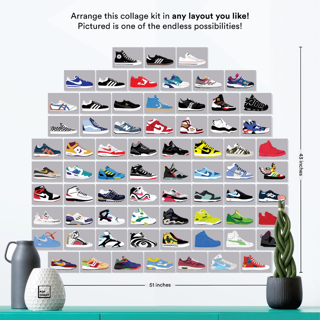 Sneakers Wall Collage Kit Pop Chart Home - Wall & Mantle - Artwork