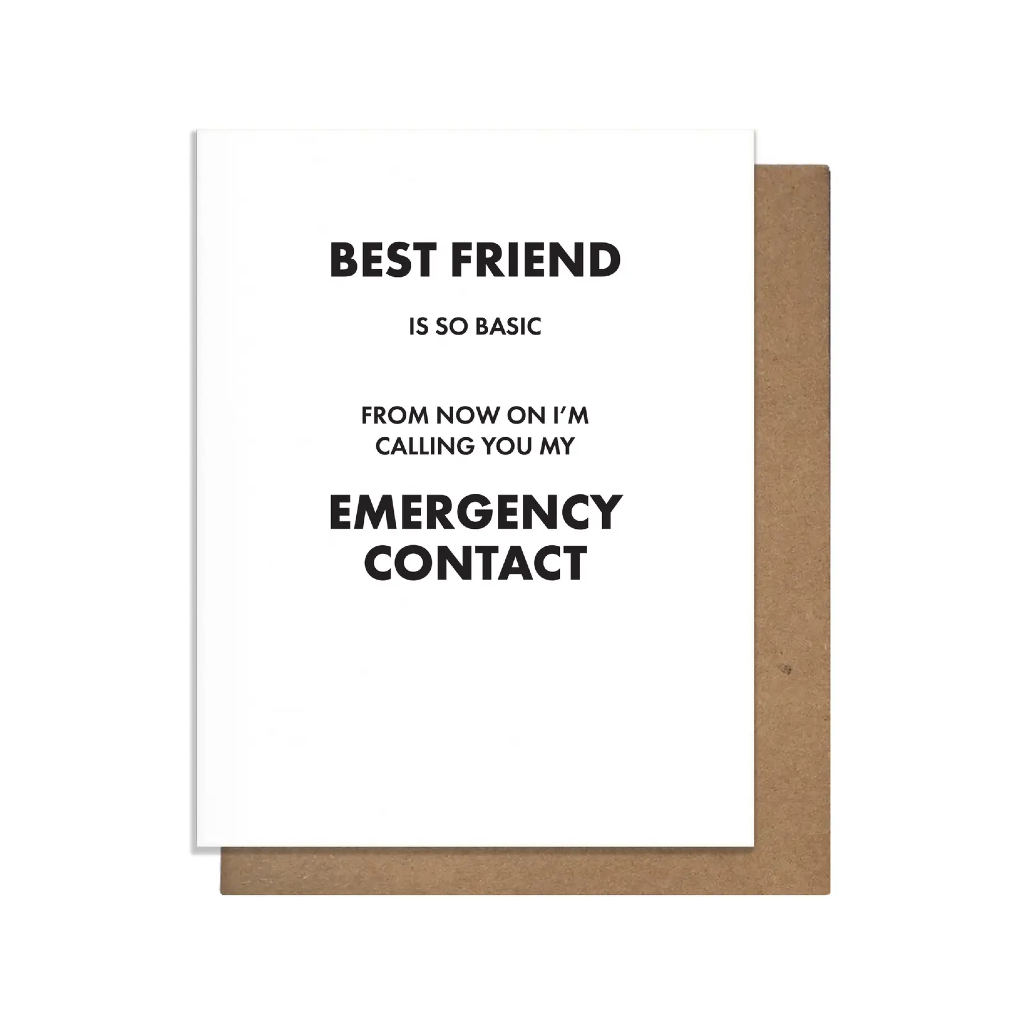 Emergency Contact Blank Card Pretty Alright Goods Cards - Any Occasion
