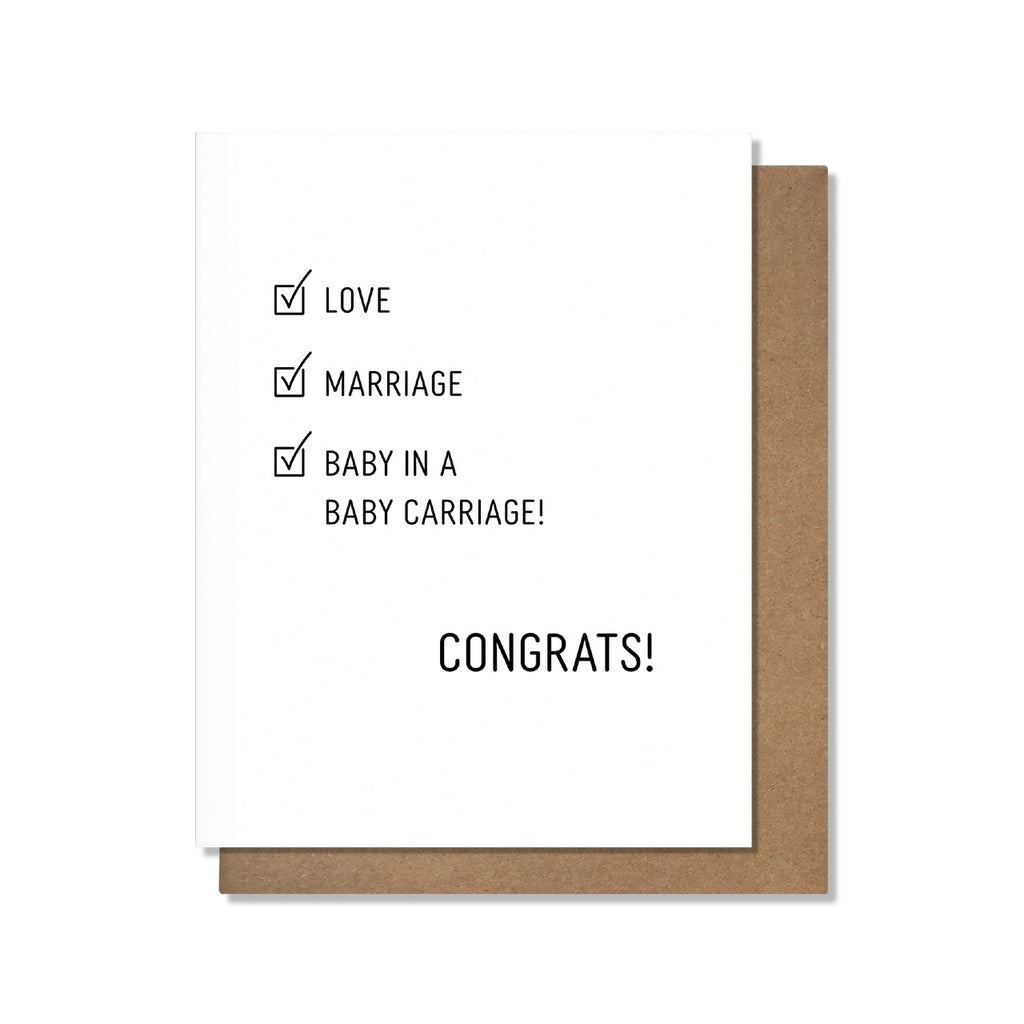 Checklist Baby Card Pretty Alright Goods Cards - Baby