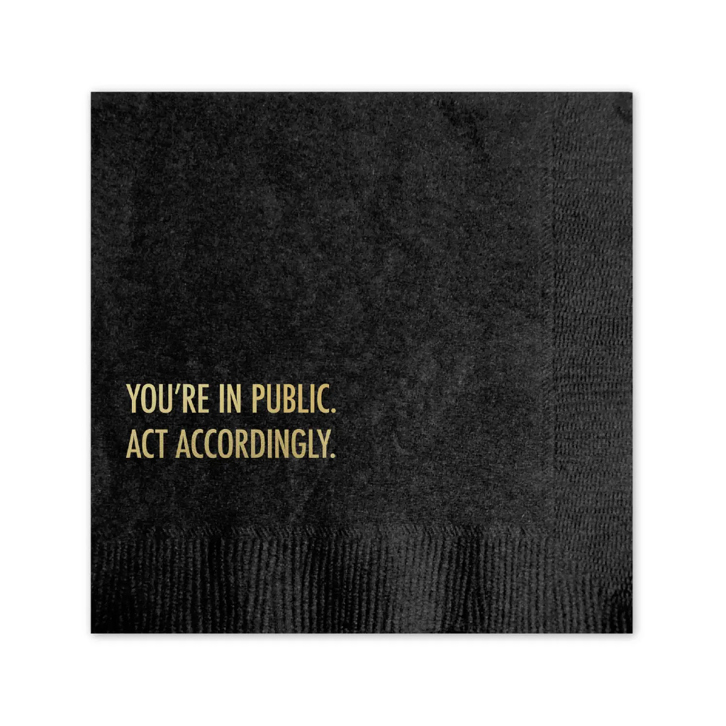 Act Accordingly Cocktail Napkins Pretty Alright Goods Home - Barware - Cocktail Napkins