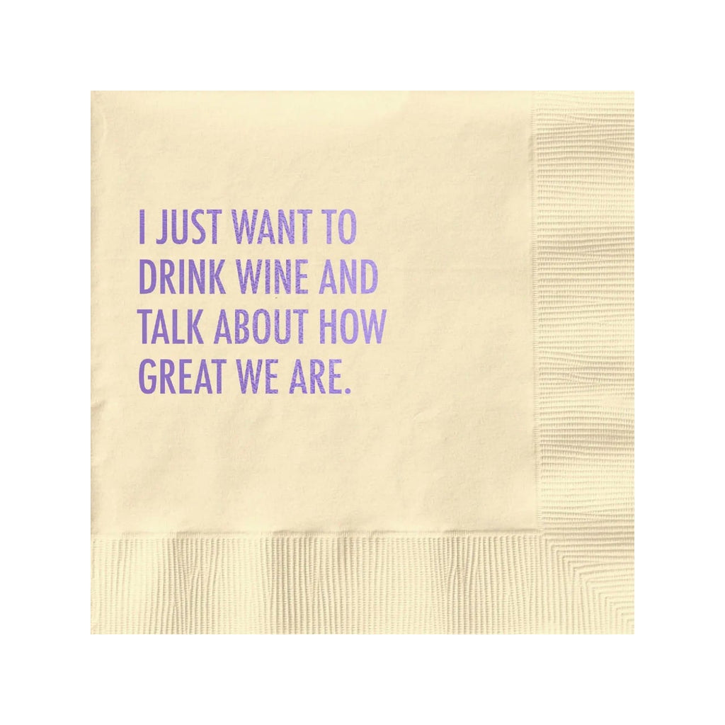 Wine And Great Beverage Napkins Pretty Alright Goods Home - Barware - Cocktail Napkins
