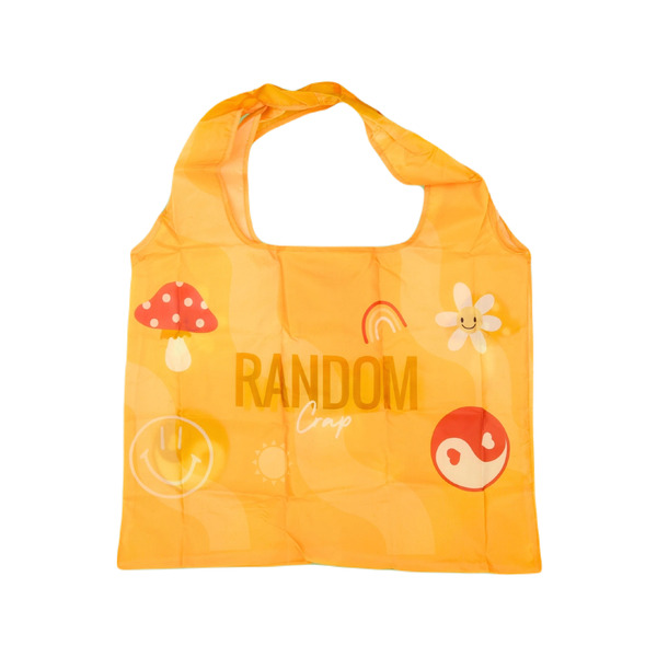 Random Crap Orange Nylon Tote Bag Properly Improper Apparel & Accessories - Bags - Reusable Shoppers & Tote Bags