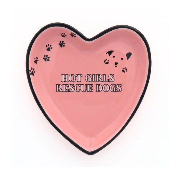 Hot Girls Rescue Dogs Heart Trinket Tray Properly Improper Home - Decorative Trays, Plates, & Bowls