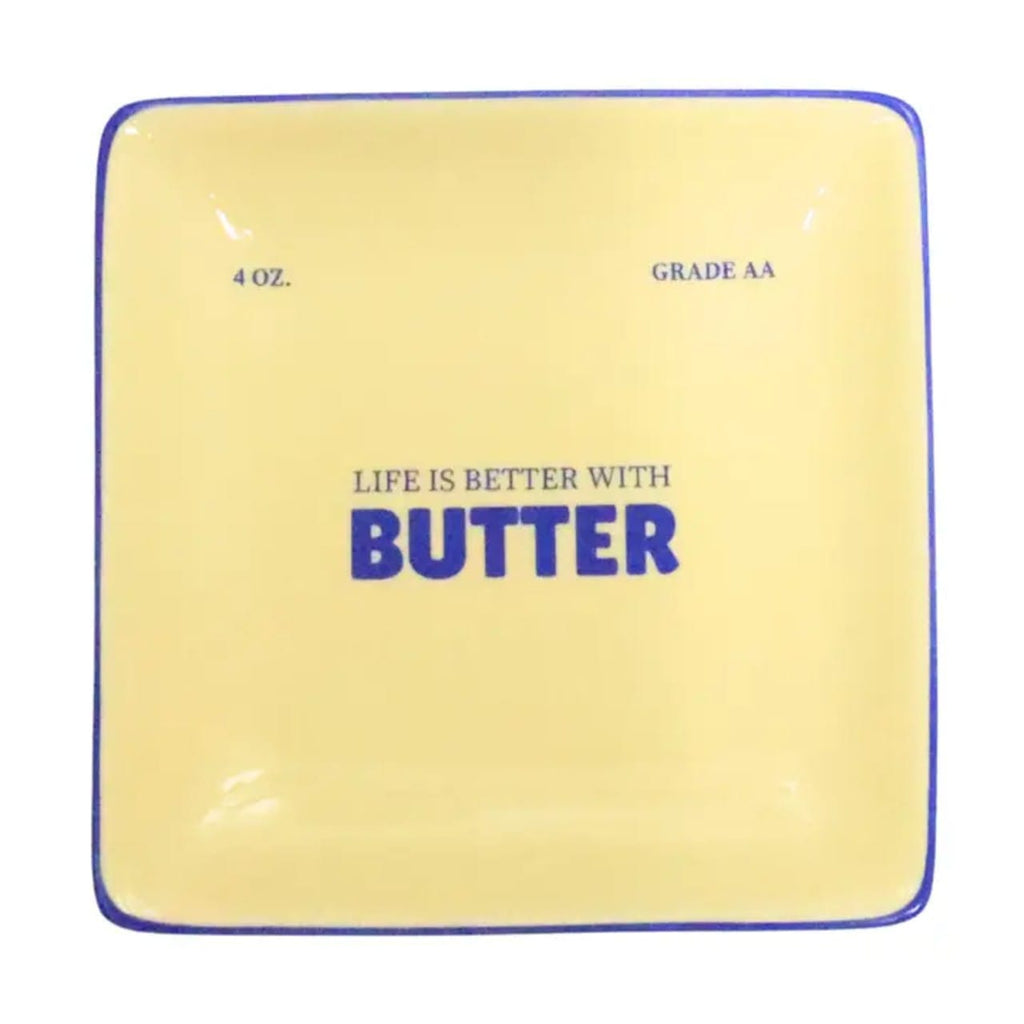Life Is Better With Butter Square Trinket Tray Properly Improper Home - Decorative Trays, Plates, & Bowls