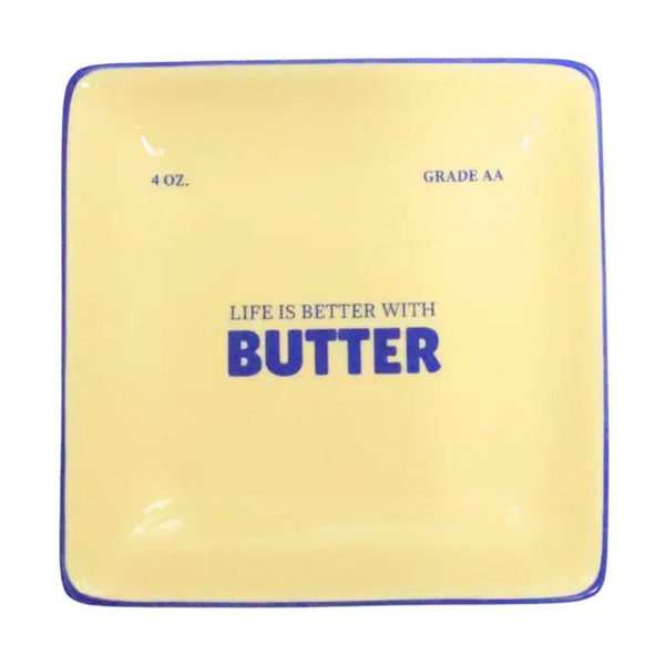 Life Is Better With Butter Square Trinket Tray Properly Improper Home - Decorative Trays, Plates, & Bowls