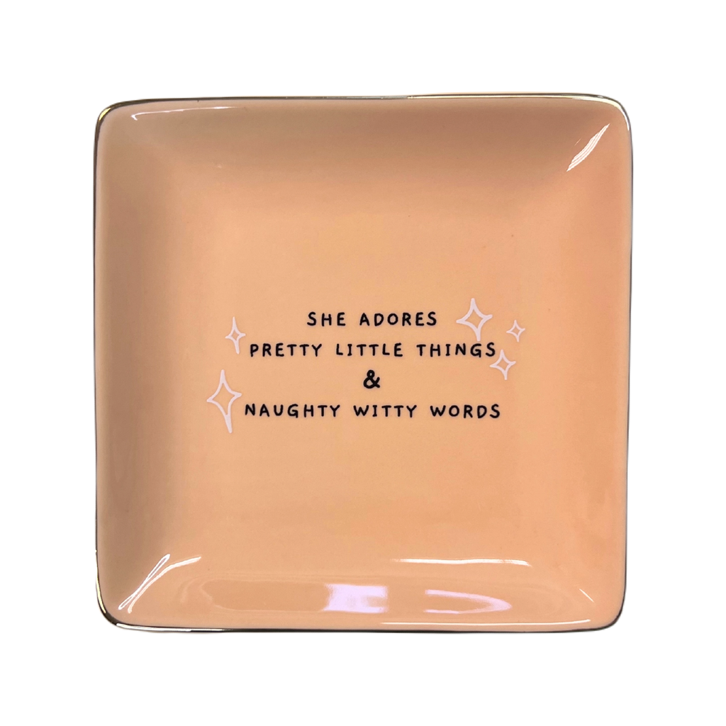 She Adores Pretty Little Things Square Trinket Tray Properly Improper Home - Decorative Trays, Plates, & Bowls