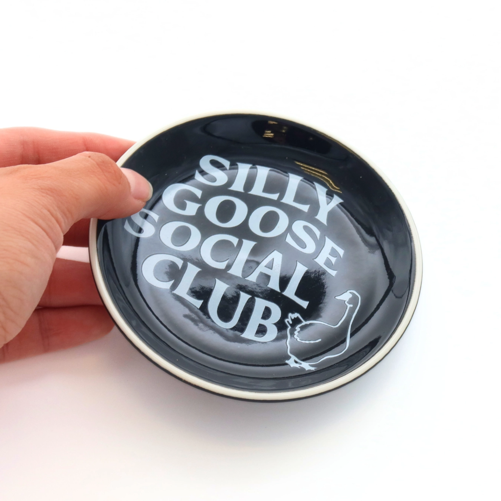 Silly Goose Social Club Round Trinket Tray Properly Improper Home - Decorative Trays, Plates, & Bowls
