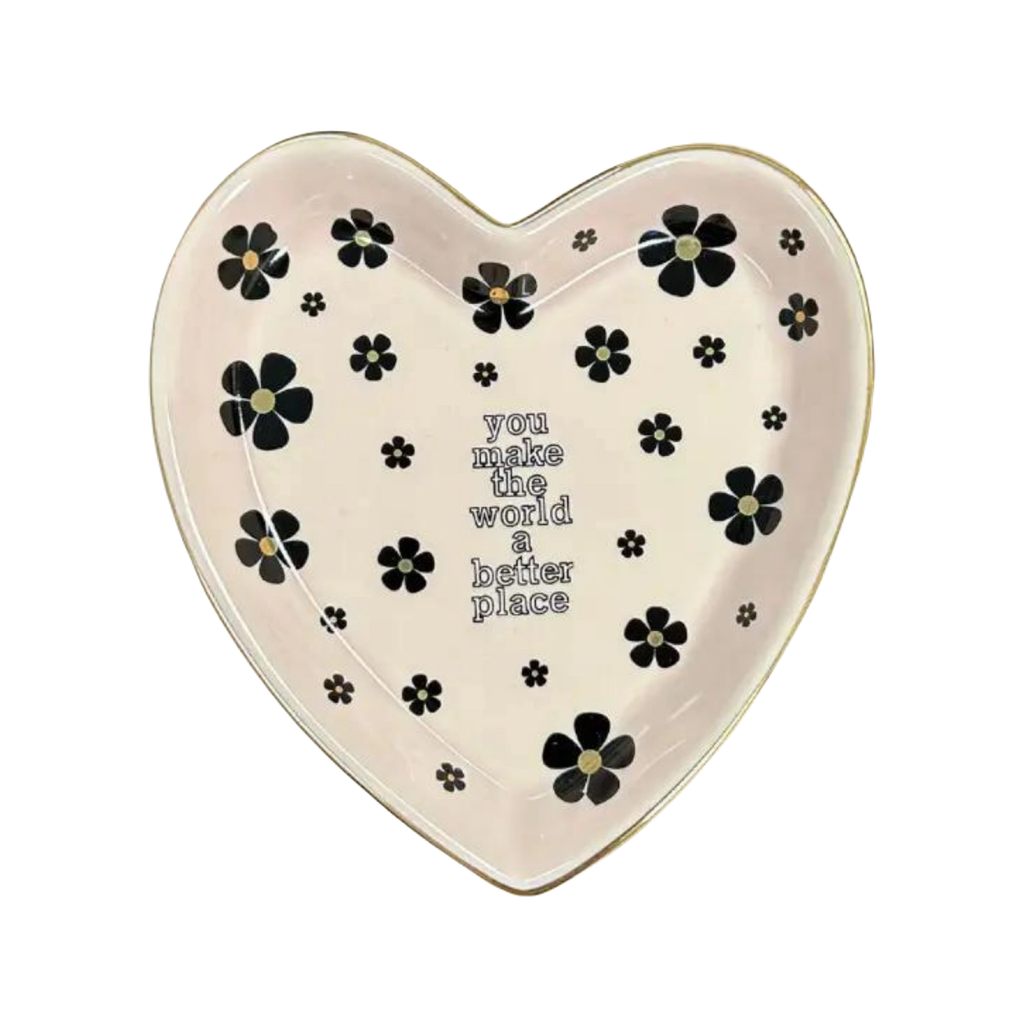 You Make The World Heart Trinket Tray Properly Improper Home - Decorative Trays, Plates, & Bowls