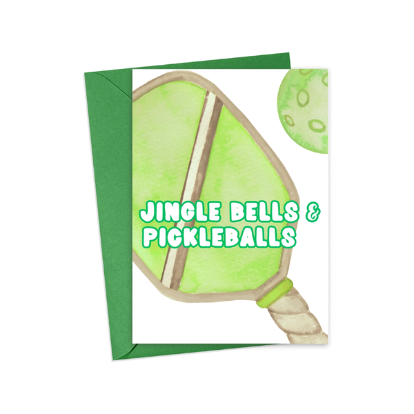 Jingle Bells And Pickleballs Christmas Card R Is For Robo Cards - Holiday - Christmas