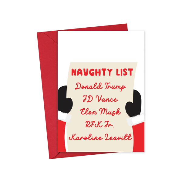 Political 2025 Naughty List Christmas Card R Is For Robo Cards - Holiday - Christmas