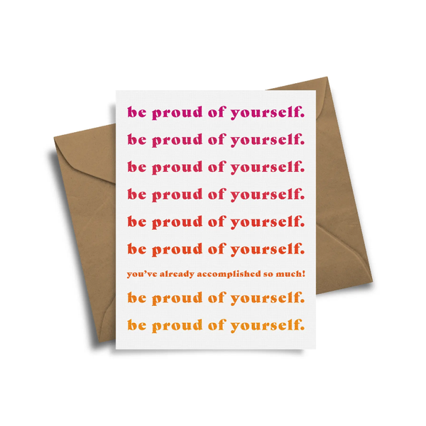 Br Proud Of Yourself Blank Card Radical Hearts Print Lab Cards - Any Occasion