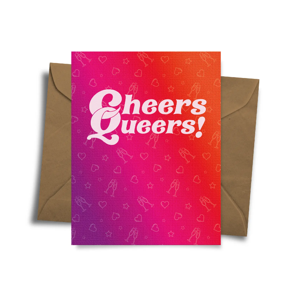 Cheers Queers Blank Card Radical Hearts Print Lab Cards - Any Occasion