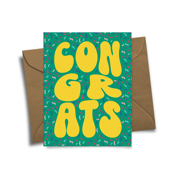 Congrats Bold Confetti Congratulations Card Radical Hearts Print Lab Cards - Congratulations
