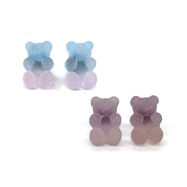 Frosted Gummy Bear Earrings Rainbow Unicorn Birthday Surprise Jewelry - Earrings