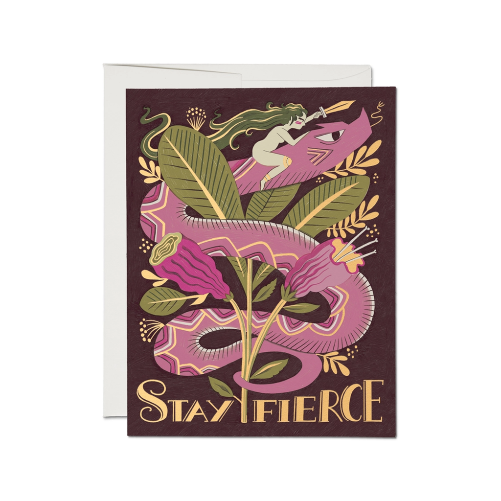 Fierce Snake Blank Card Red Cap Cards Cards - Any Occasion