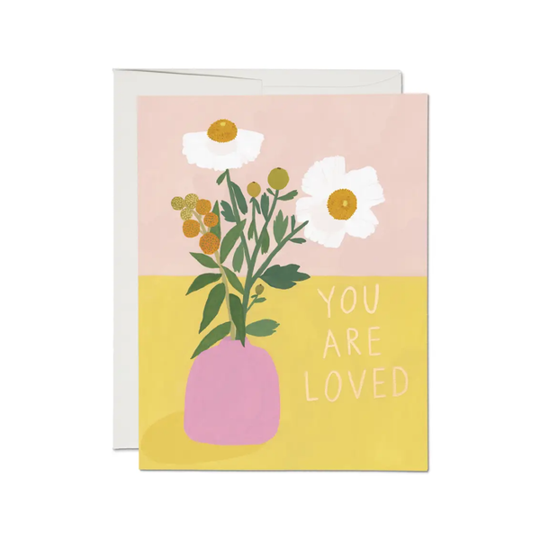White Poppies Love Card Red Cap Cards Cards - Any Occasion