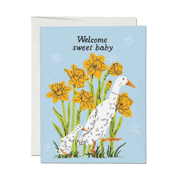 Baby Goose Baby Card Red Cap Cards Cards - Baby