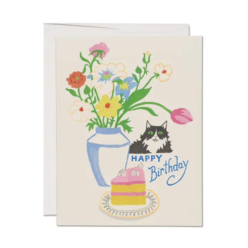Cats Love Cake Birthday Card Red Cap Cards Cards - Birthday