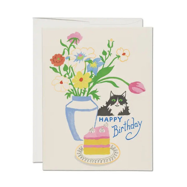 Cats Love Cake Birthday Card Red Cap Cards Cards - Birthday